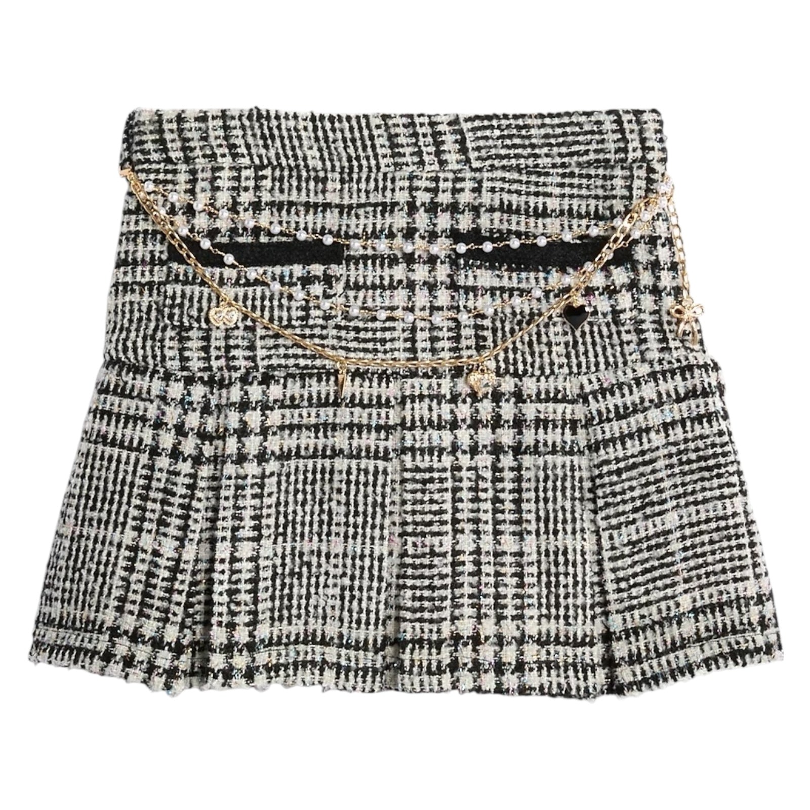 LUREX PLAID BOUCLE HATTIE CHAIN SKIRT (PREORDER)