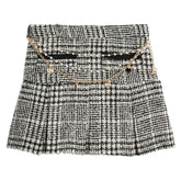 LUREX PLAID BOUCLE HATTIE CHAIN SKIRT (PREORDER)