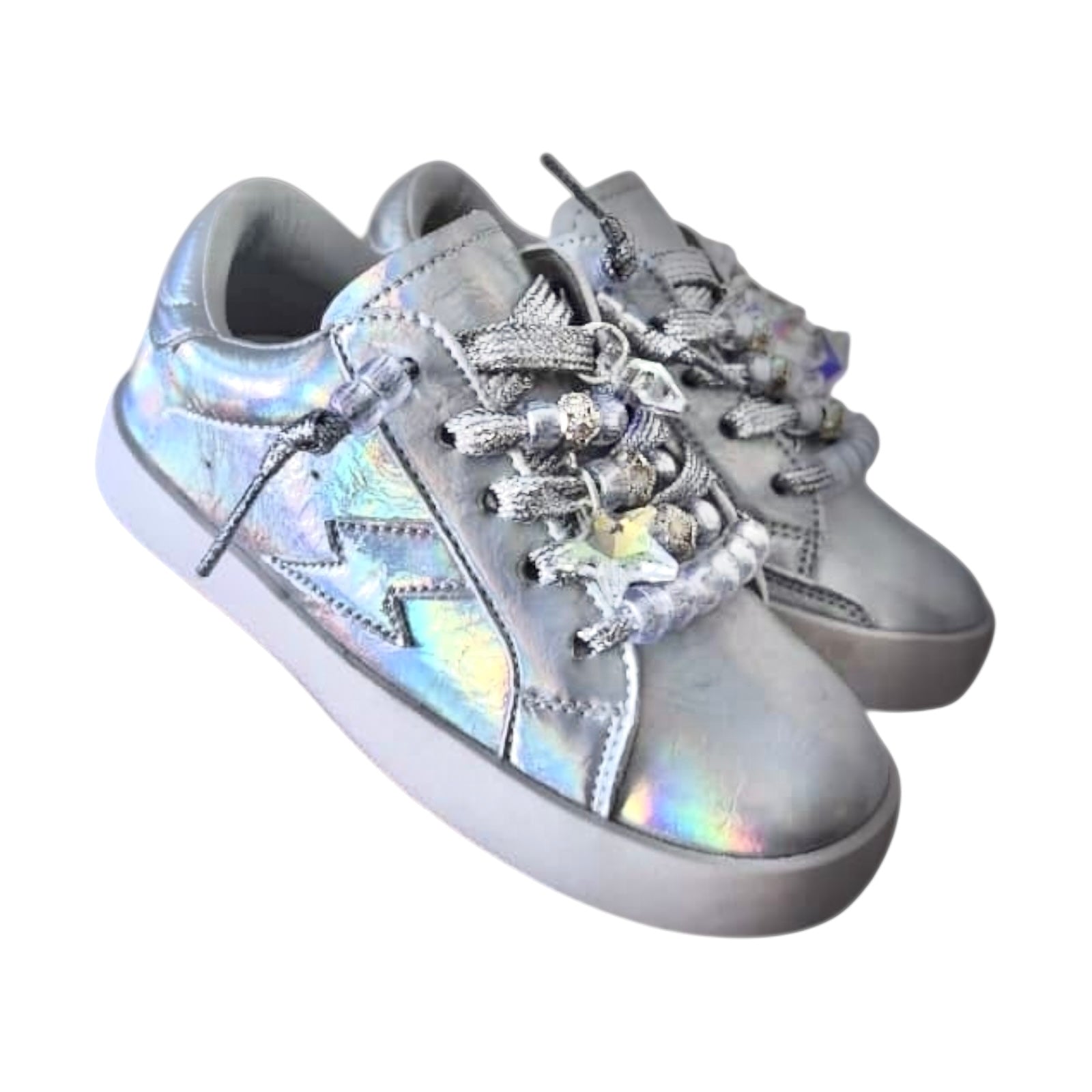 KELLY BEADED IRIDESCENT METALLIC SNEAKERS (PREORDER) - SNEAKERS