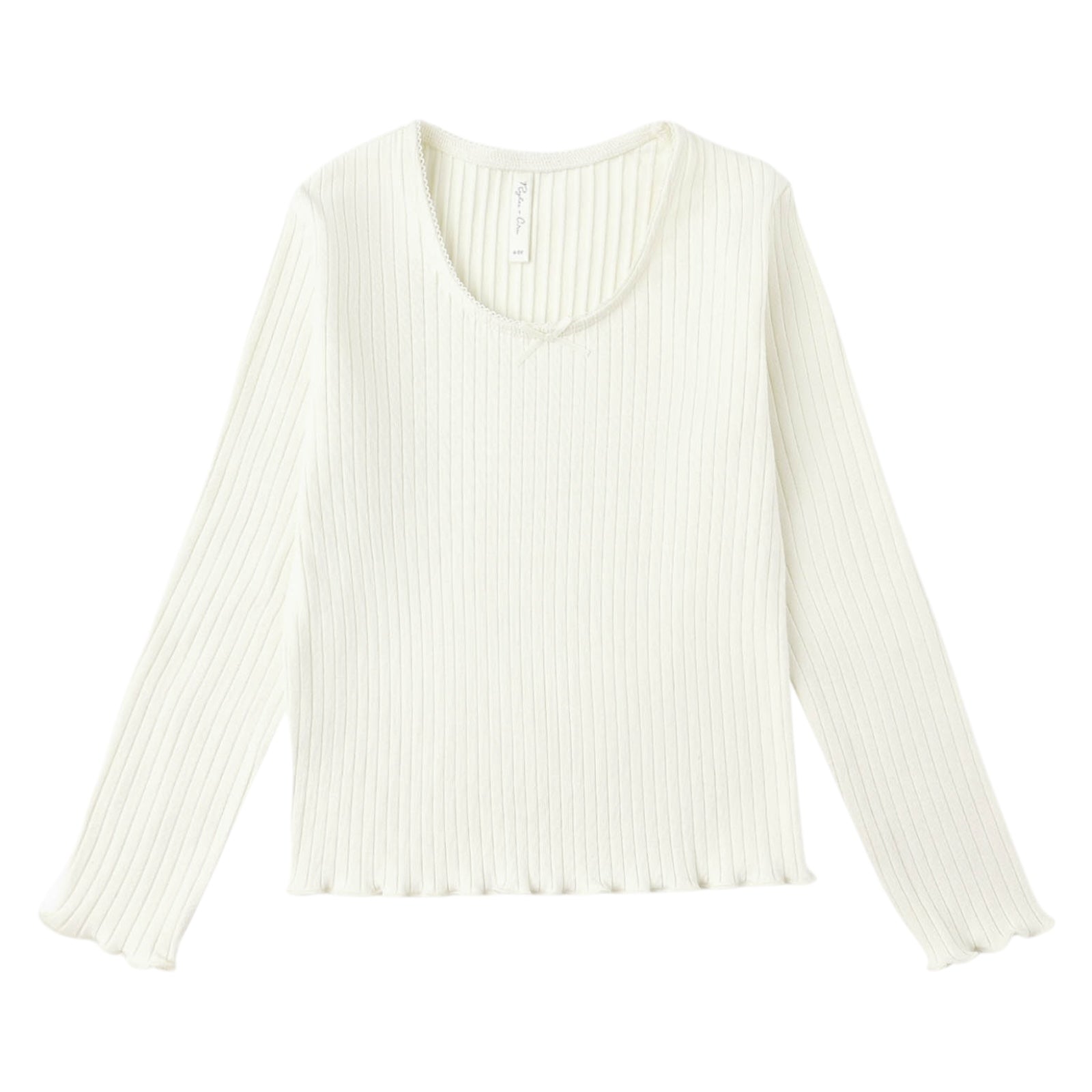 RIBBED LONG SLEEVE TOP