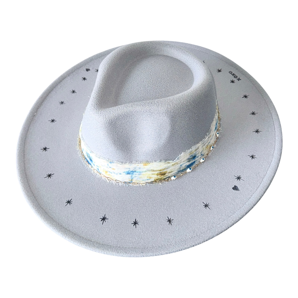XOXO EVIL EYE TRIM FELT FEDORA HAT - SAGE & SADDLE - HATS