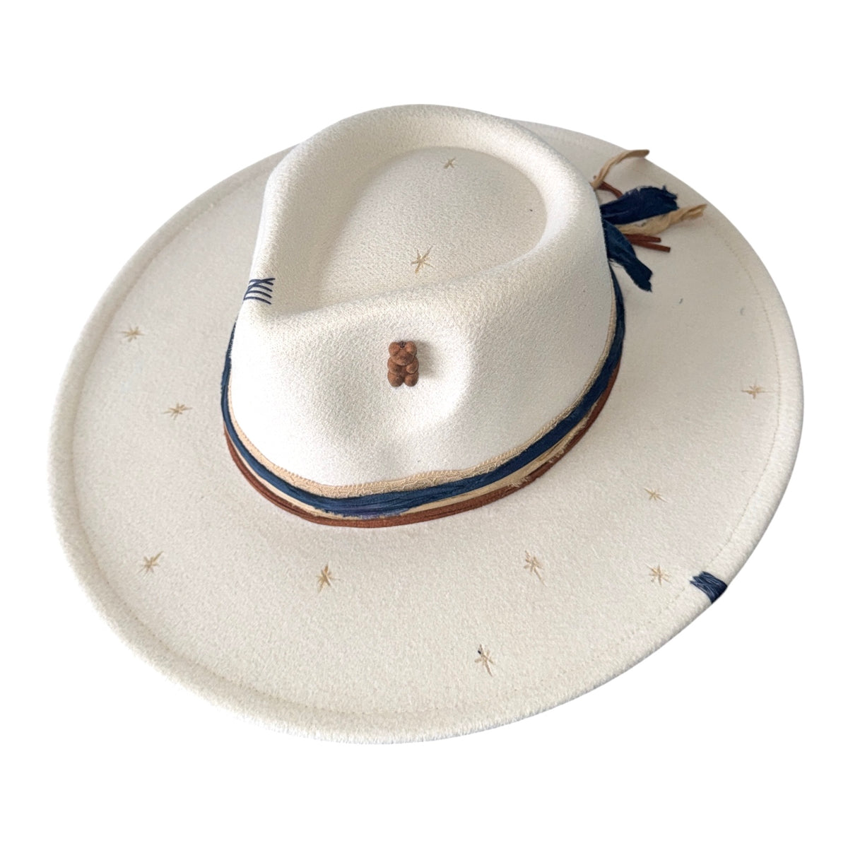 BEAR CHARM TWINKLE STARDUST FEDORA HAT - SAGE & SADDLE - HATS