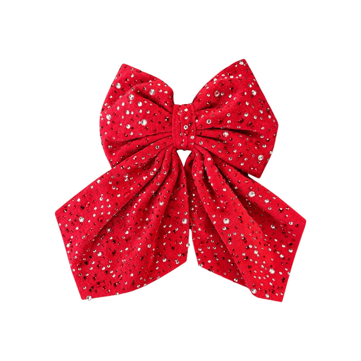 CRYSTAL VELVET XL BOW CLIP
