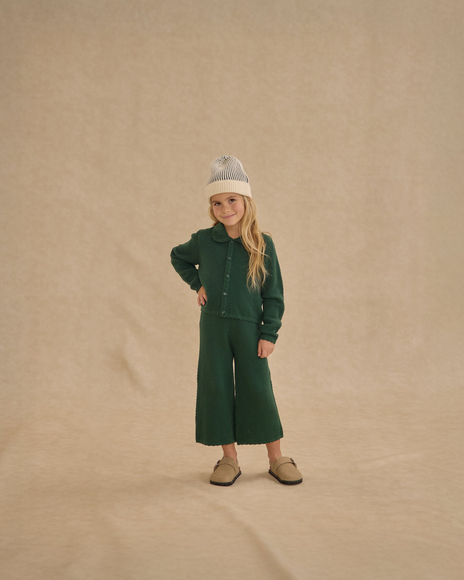 RIO CARDIGAN AND KNIT WIDE LEG PANTS SET