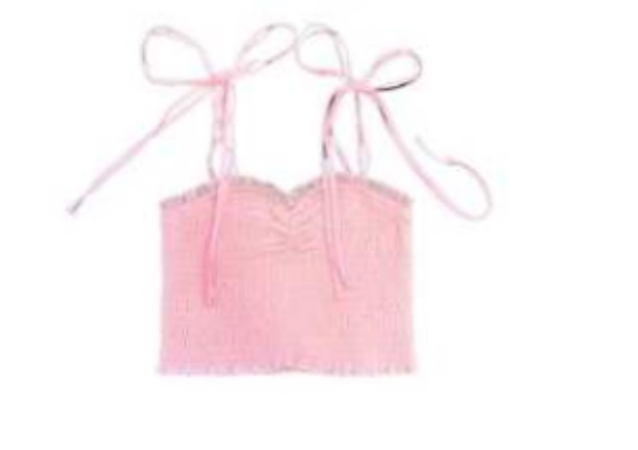 BABY PINK CHALLIS CHER SMOCKED SWEETHEART TOP (PREORDER)