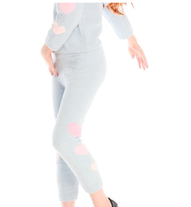 HEARTS FUZZY FLEECE LOUNGE LEGGINGS (PREORDER)