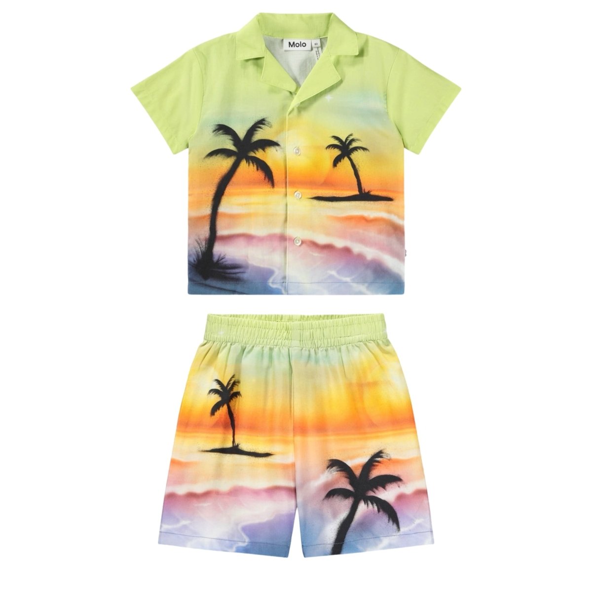 AIRBRUSH BEACH EYOU BUTTON DOWN AND SOLAR SHORTS SET (PREORDER) - MOLO