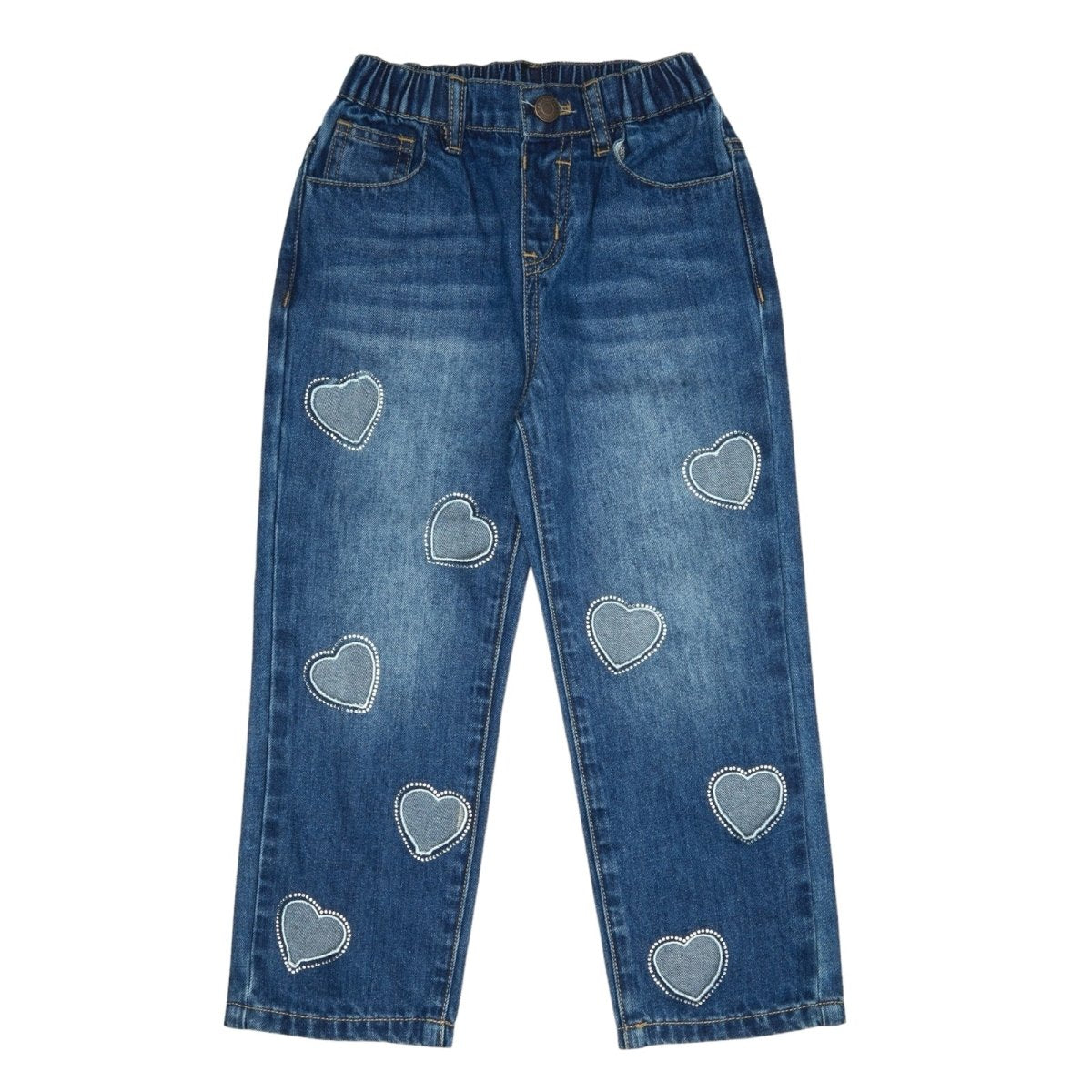 AMELIA CRYSTAL HEARTS DENIM PANTS | MINI DREAMERS | Mini AMELIA CRYSTAL HEARTS DENIM PANTS | MINI DREAMERS | Mini
