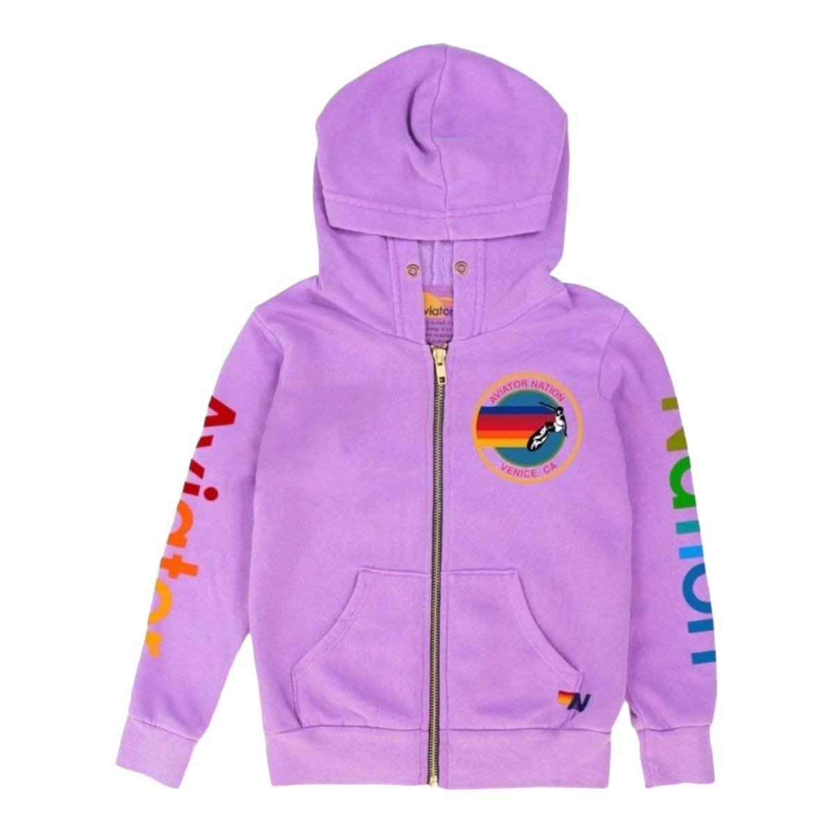 AVIATOR NATION NEON ZIP UP HOODIE - HOODIES