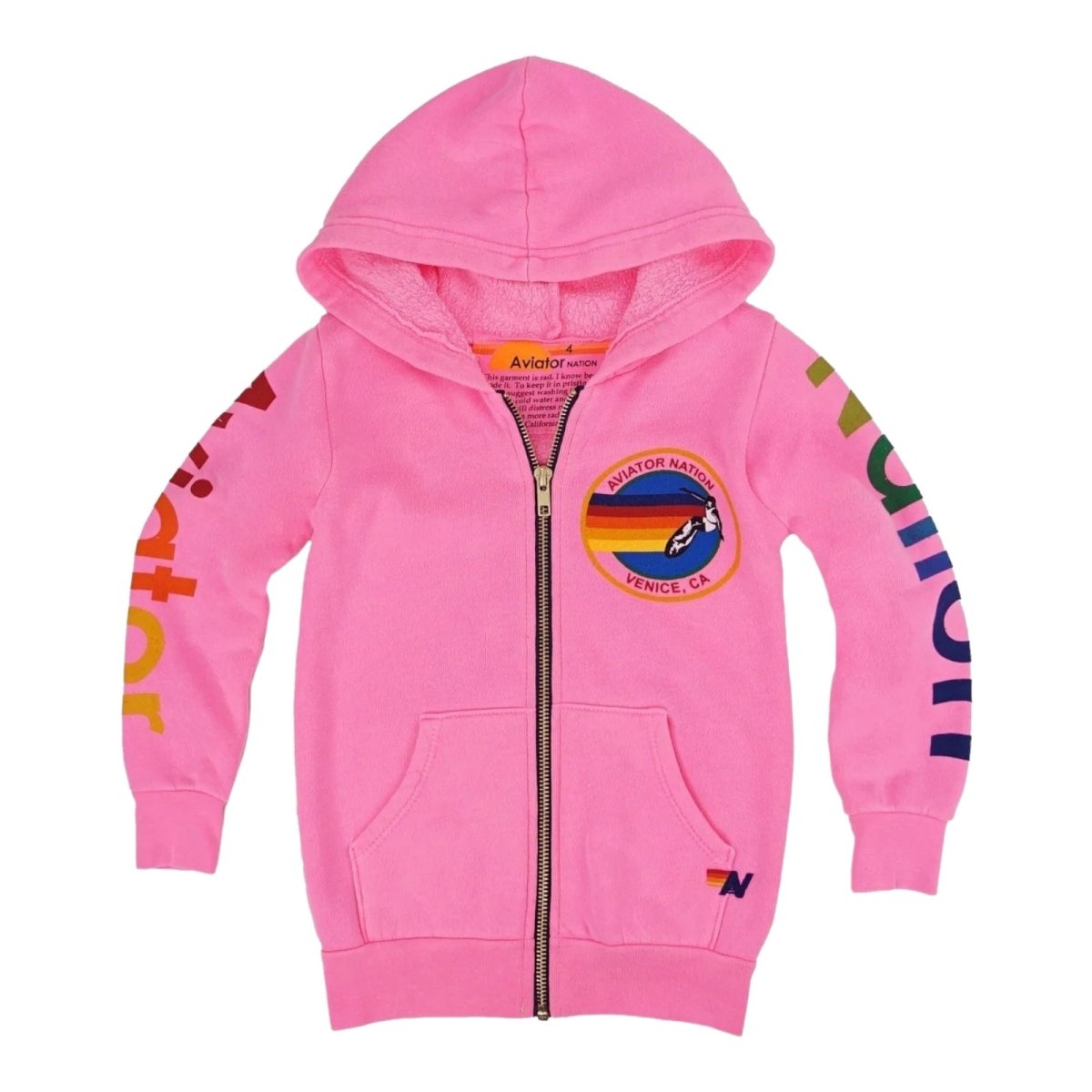 AVIATOR NATION NEON ZIP UP HOODIE - HOODIES