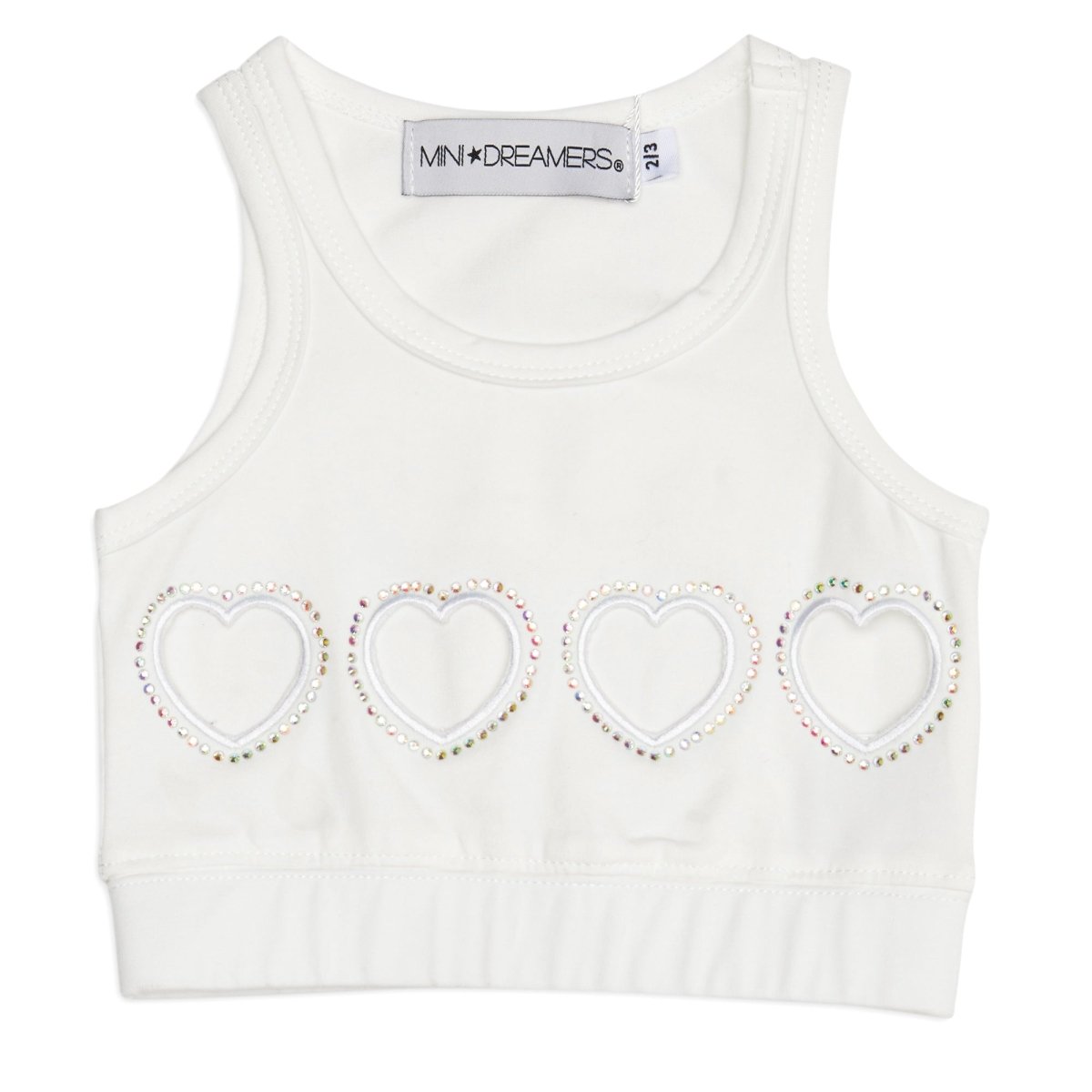 AYA CRYSTAL HEARTS CROP TOP by MINI DREAMERS | Kids Fashion | Mini