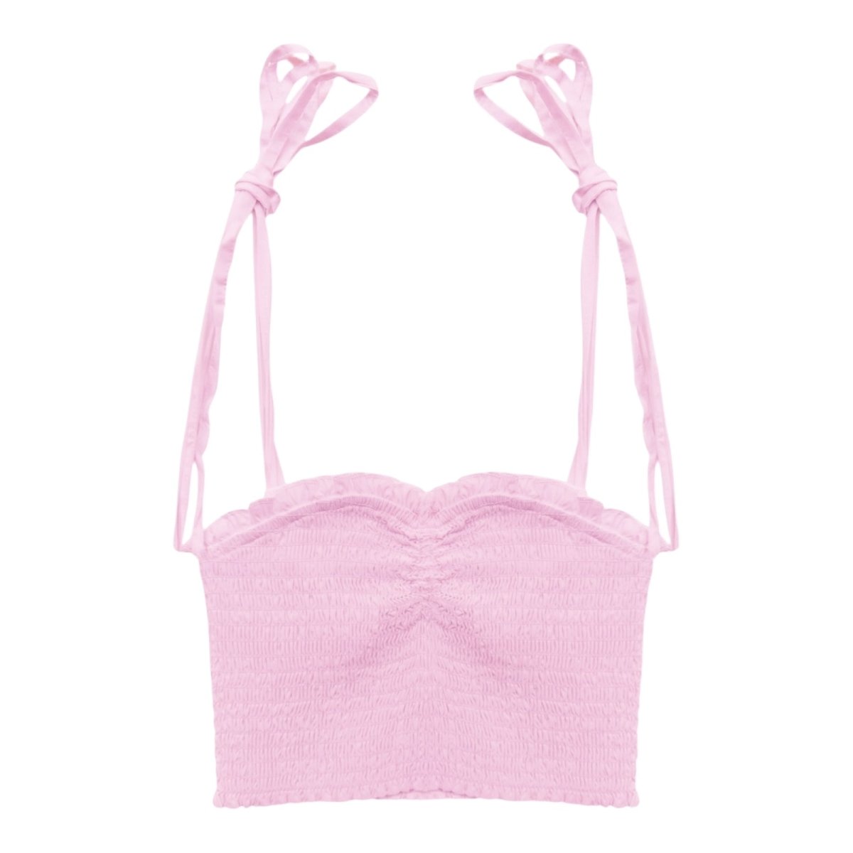 BABY PINK CHALLIS CHER SMOCKED SWEETHEART TOP (PREORDER) - KATIE J NYC