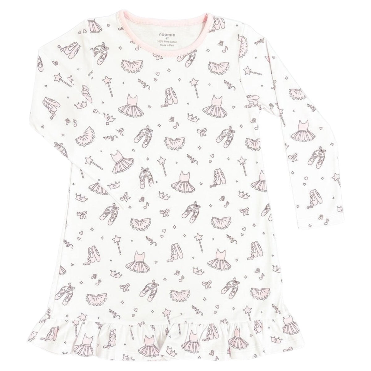 Baby Girl Dress In Little Ballerina Print Grey Color main image 1