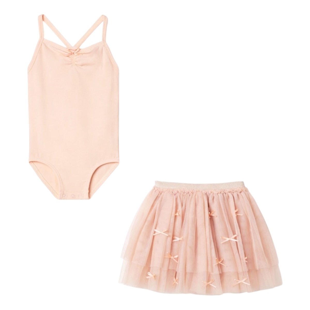 BALLERINA LEOTARD AND BOWS TUTU SKIRT SET - NORALEE