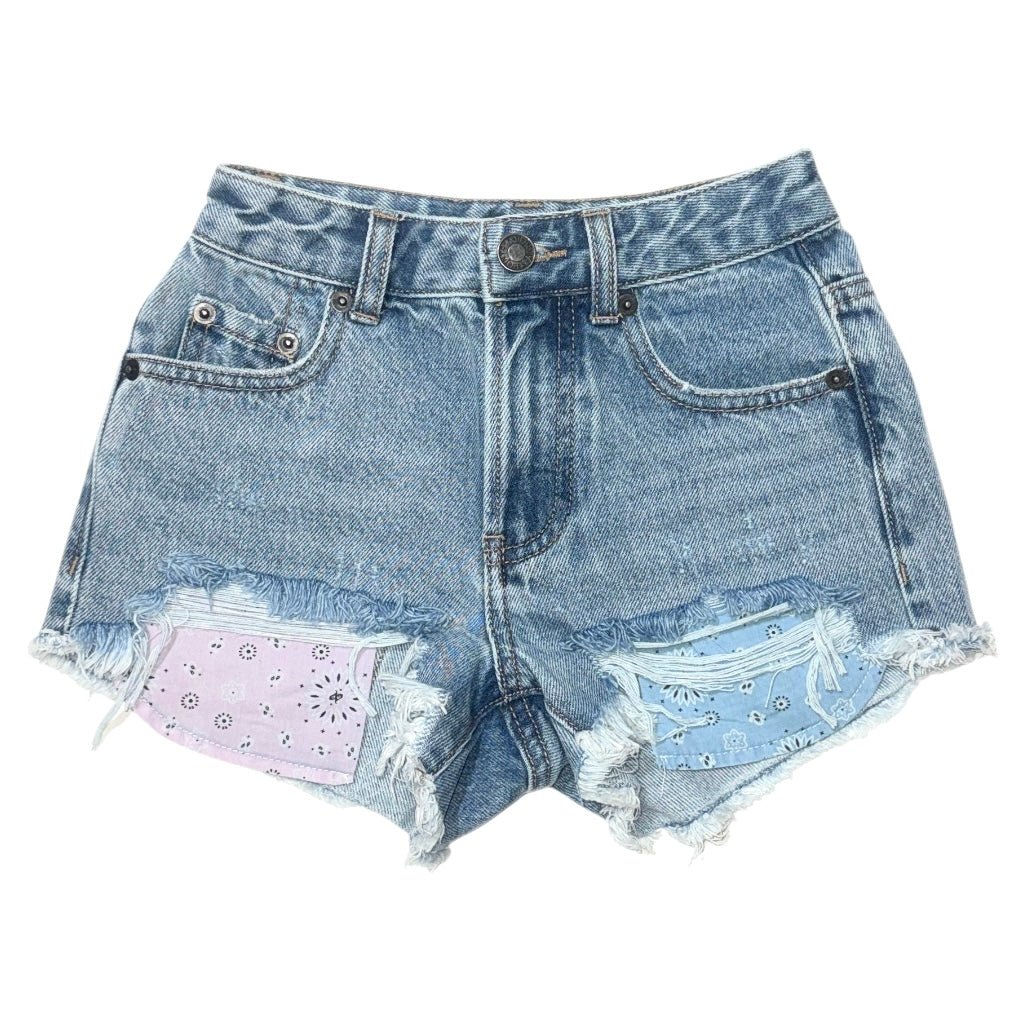 BANDANA POCKET MALIBU DENIM SHORTS - KATIE J NYC
