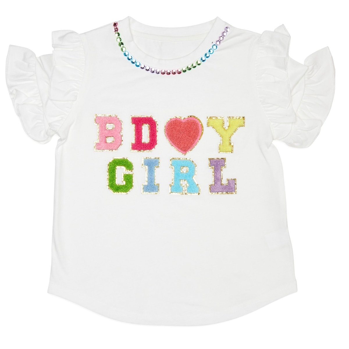 BDAY GIRL RUFFLE SLEEVE TSHIRT - SHORT SLEEVE TOPS