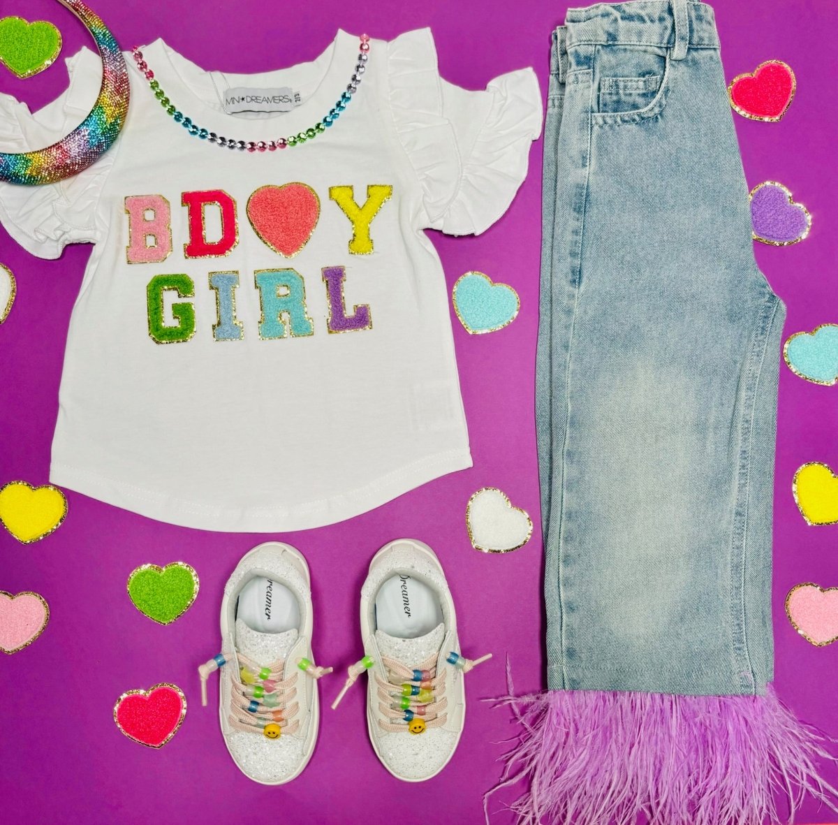 BDAY GIRL RUFFLE SLEEVE TSHIRT - SHORT SLEEVE TOPS