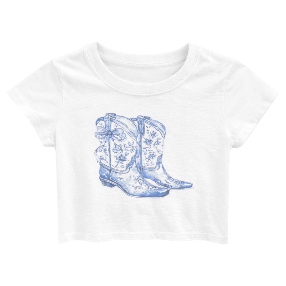 BOW BOOTS TSHIRT (PREORDER) - KATIE J NYC - SHORT SLEEVE TOPS