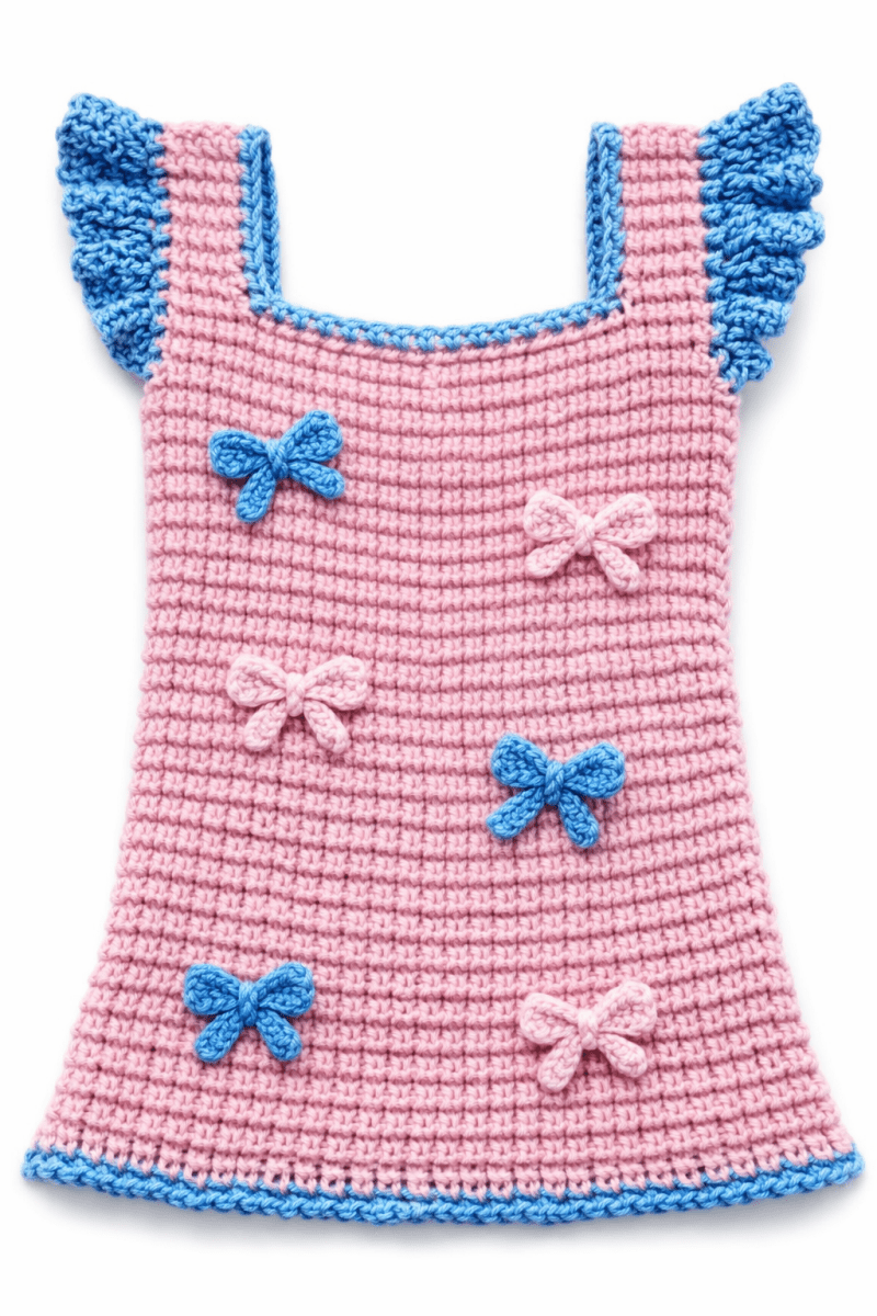 BOW CROCHET DRESS (PREORDER) - BELA & NUNI