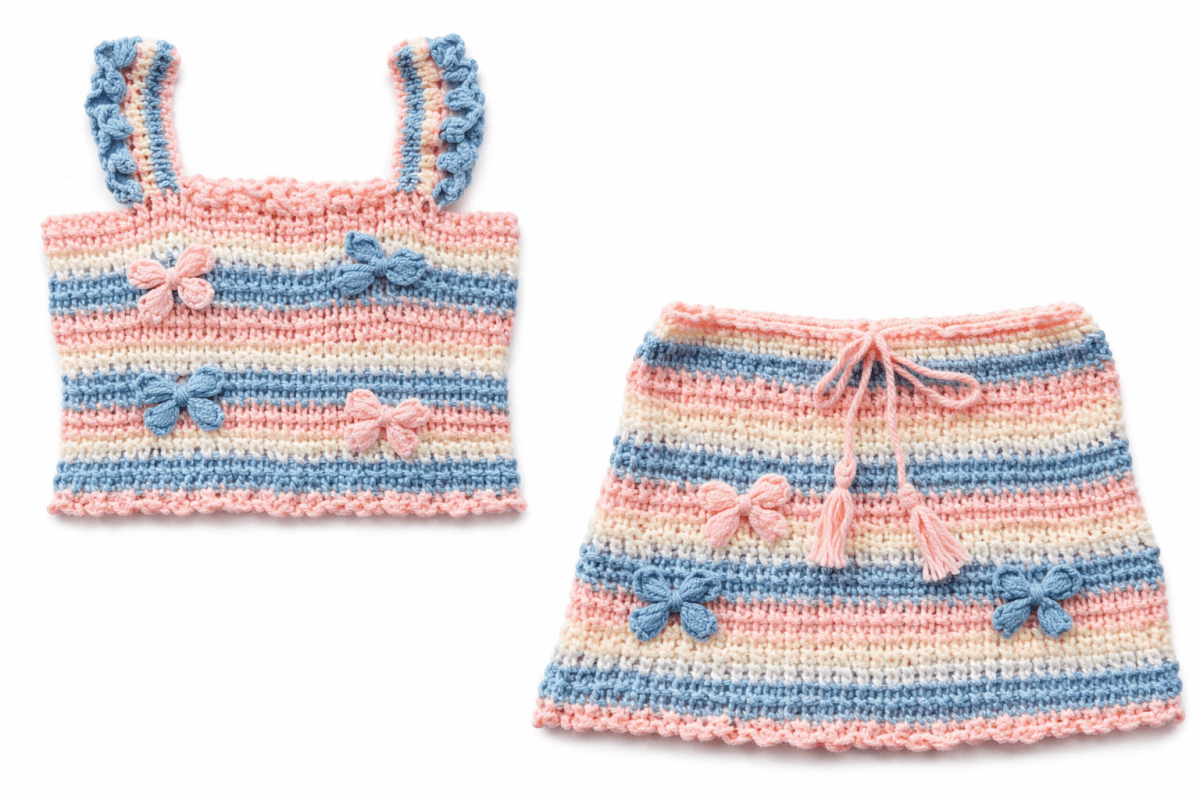 BOW CROCHET TANK AND SKIRT SET (PREORDER) - SET