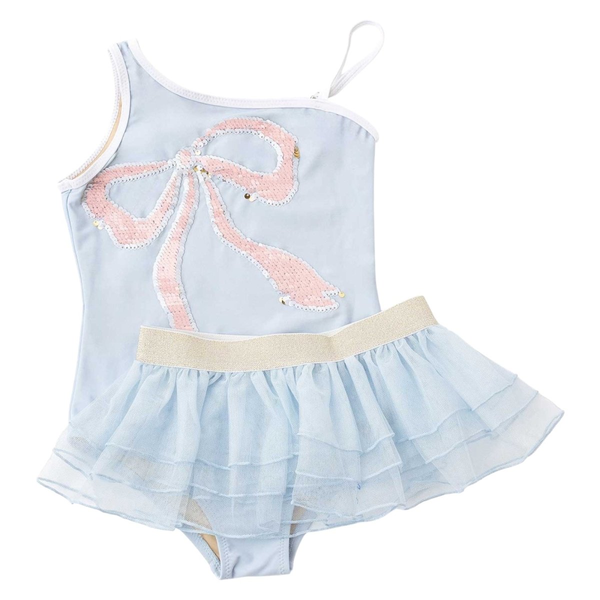 BOW FLIP SEQUIN ONE PIECE SWIMSUIT W/ TUTU SKIRT SET (PREORDER) - SHADE CRITTERS