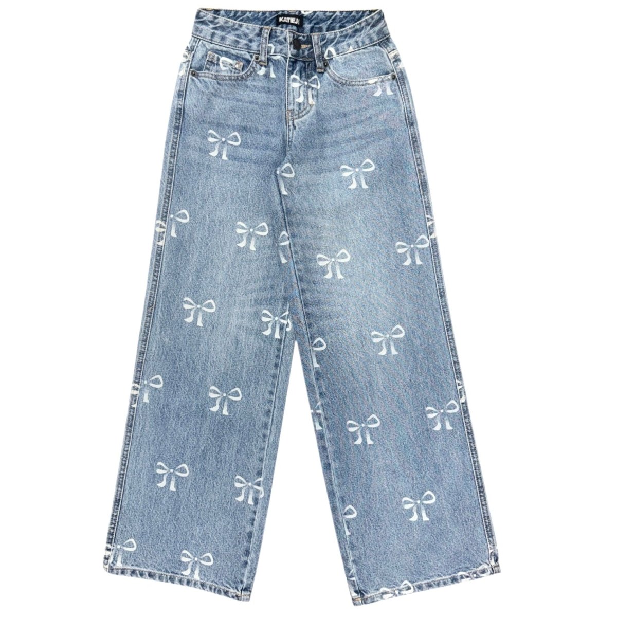 BOW PRINT BOW JEANS - Main Image