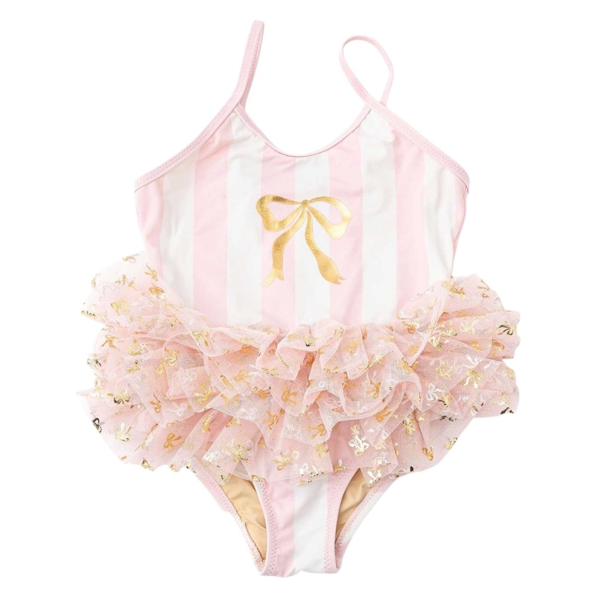 BOW STRIPE TUTU ONE PIECE SWIMSUIT (PREORDER) - SHADE CRITTERS