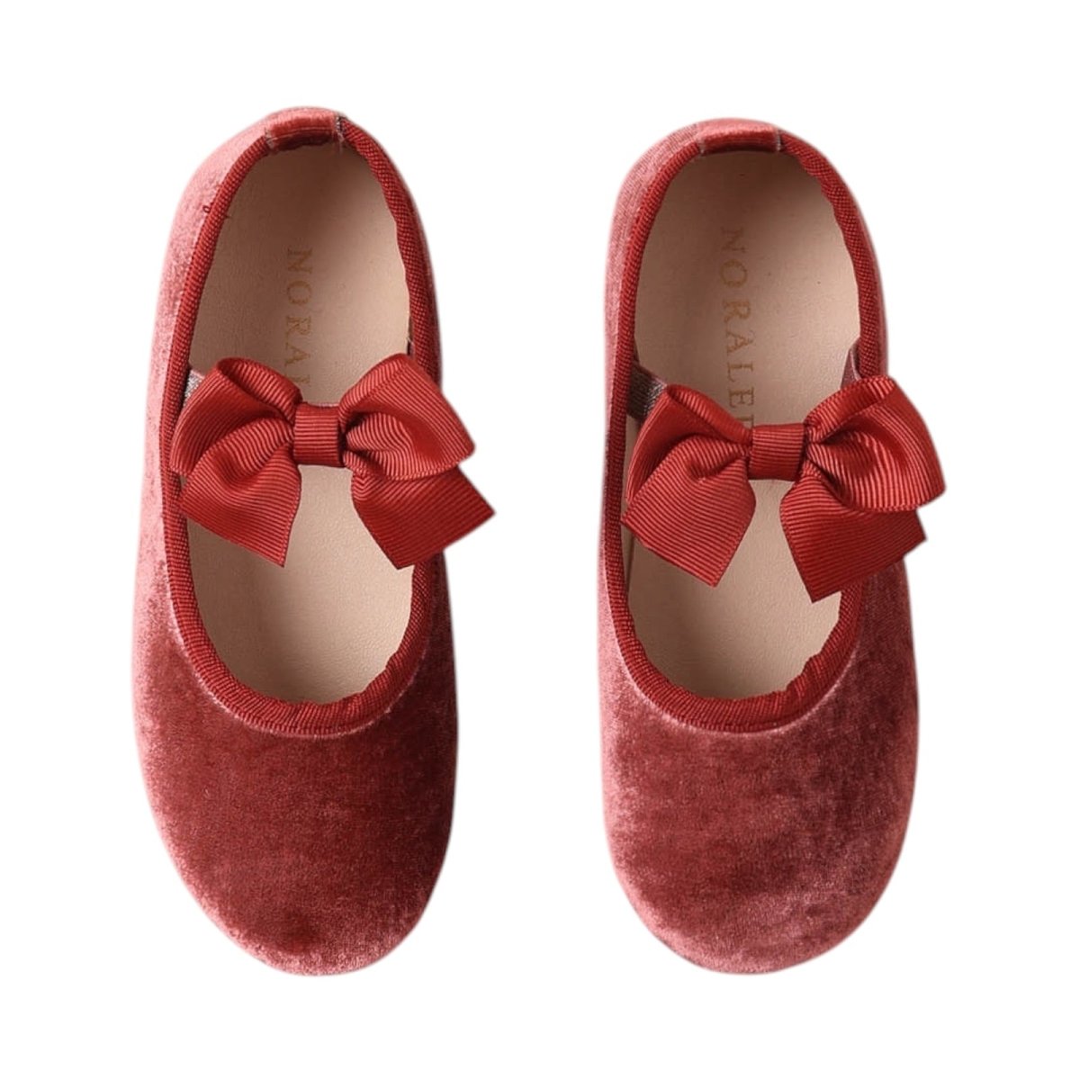 BOW VELVET BALLET FLATS - NORALEE