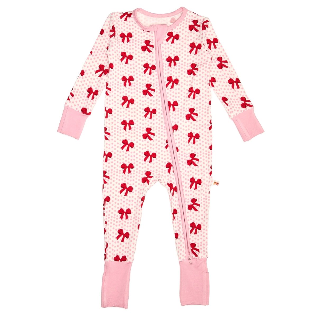 BOWS BAMBOO LONG SLEEVE SNAP ROMPER - PETITE HAILEY