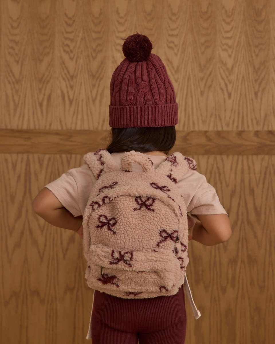 BOWS FUZZY MINI BACKPACK - RYLEE + CRU