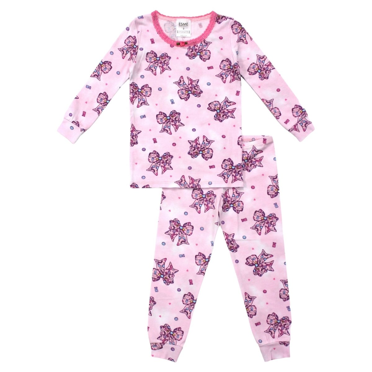 BOWS LONG SLEEVE PJS - PAJAMAS