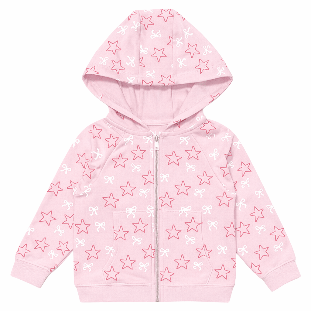 BOWS & STARS ZIP UP HOODIE - CHASER KIDS