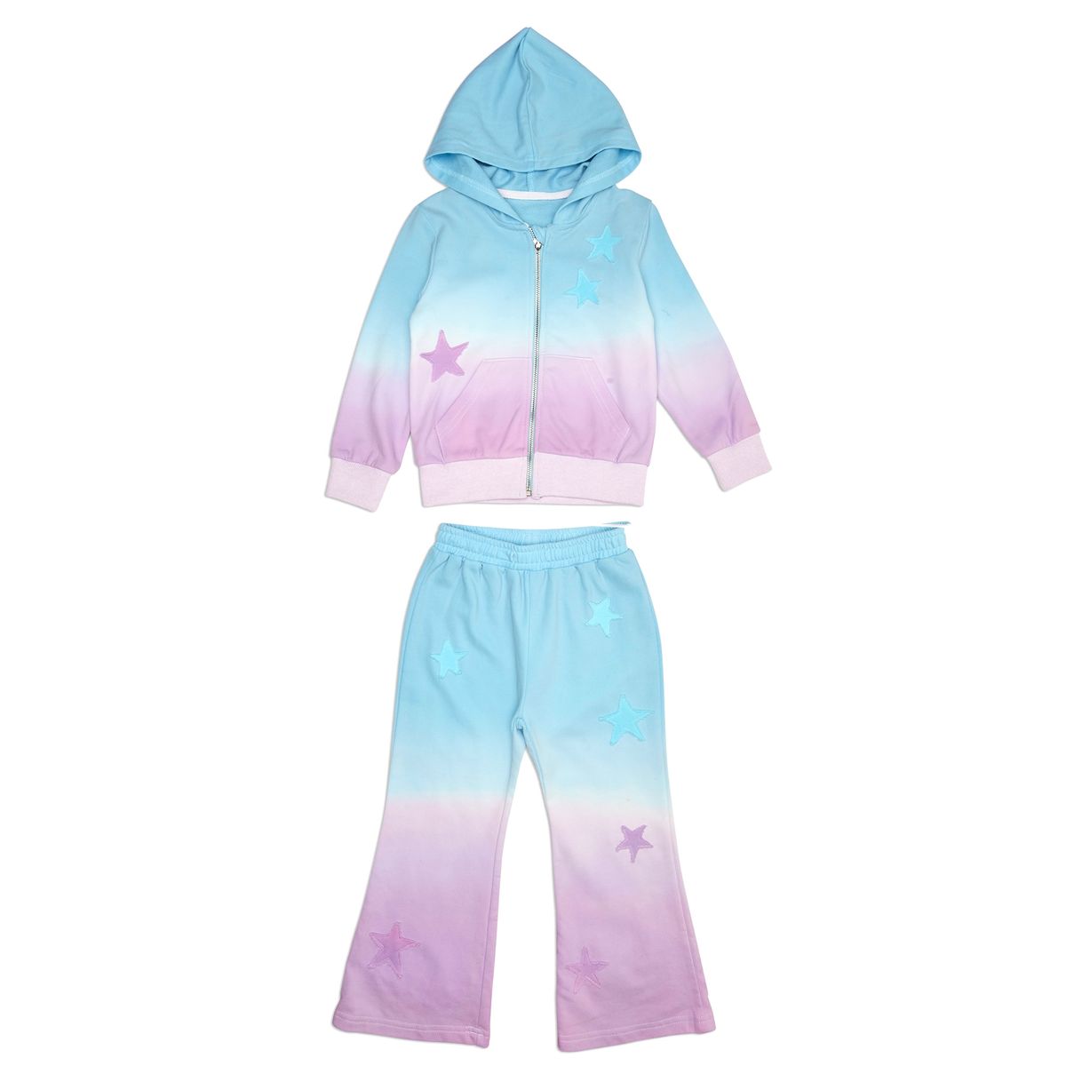 BRYNN OMBRE STARS ZIP UP HOODIE AND SWEATPANTS SET - SET