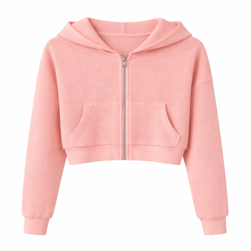 BRYNN WAFFLE LOUNGE ZIP UP HOODIE - KATIE J NYC