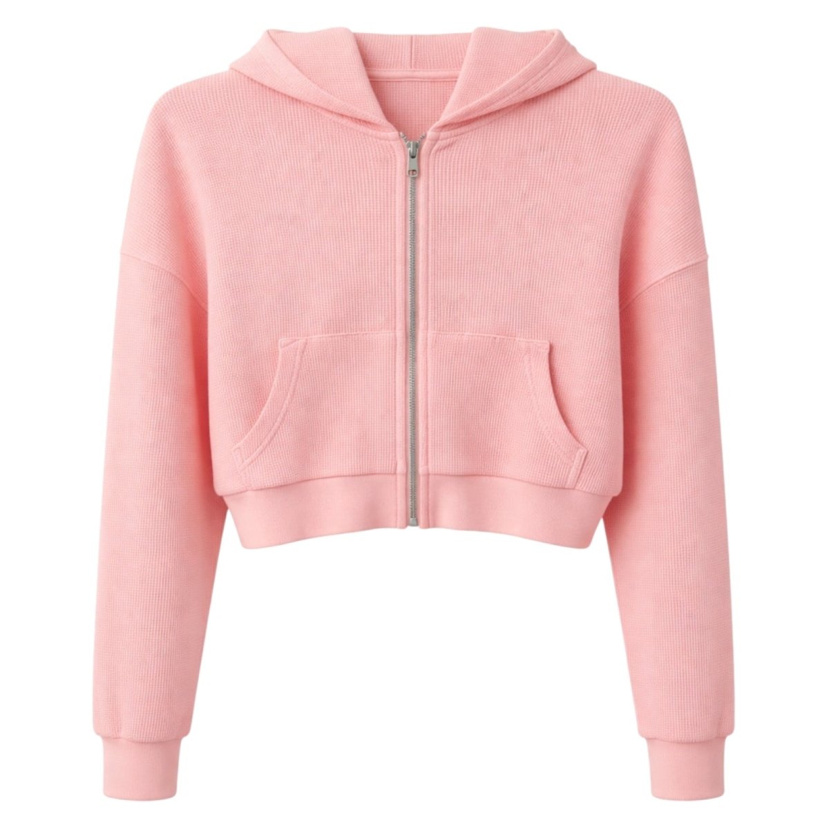 BRYNN WAFFLE LOUNGE ZIP UP HOODIE (PREORDER) - KATIE J NYC - HOODIES