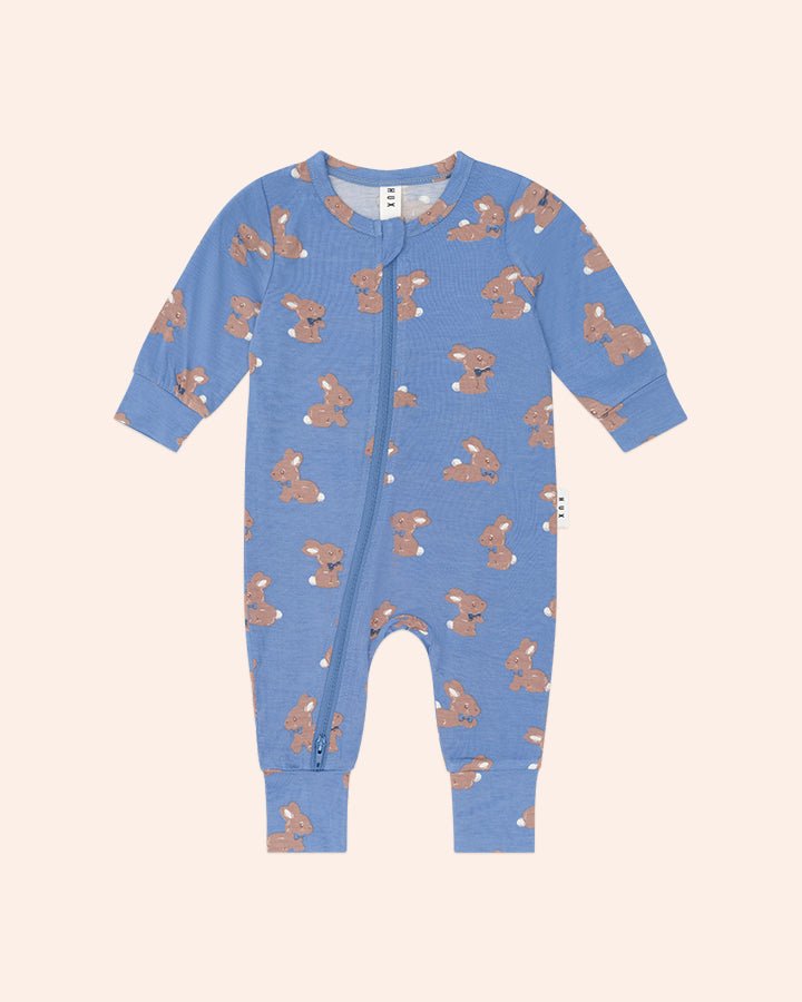 BUNNY ZIP UP ROMPER (UNISEX) (PREORDER) - HUXBABY