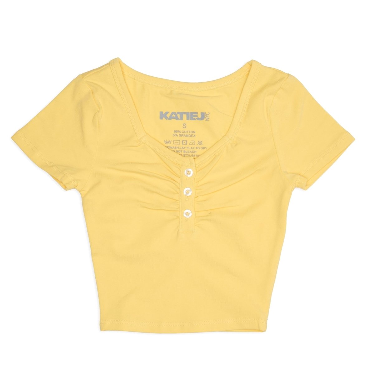 BUTTER YELLOW KEELY TOP - SHORT SLEEVE TOPS