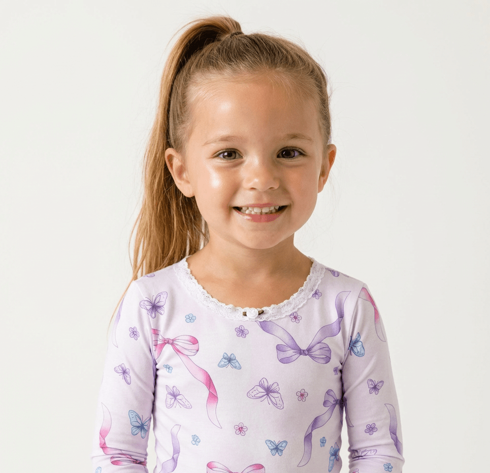 BUTTERFLY BOWS LONG SLEEVE PJS - ESME