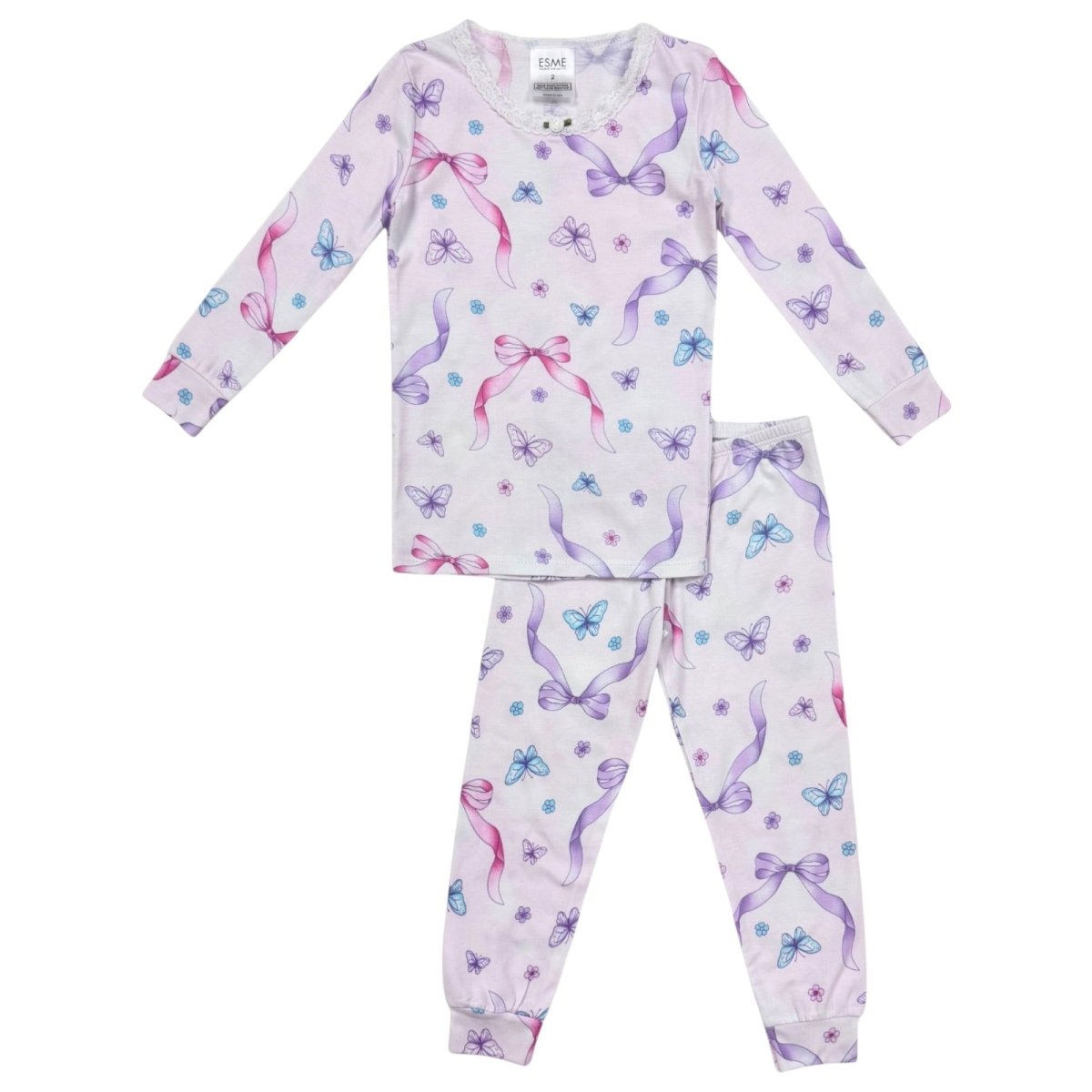 BUTTERFLY BOWS LONG SLEEVE PJS - ESME