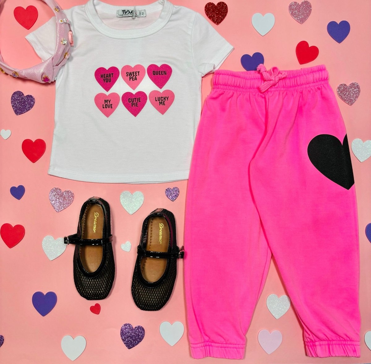 CANDY HEARTS TSHIRT - SHORT SLEEVE TOPS