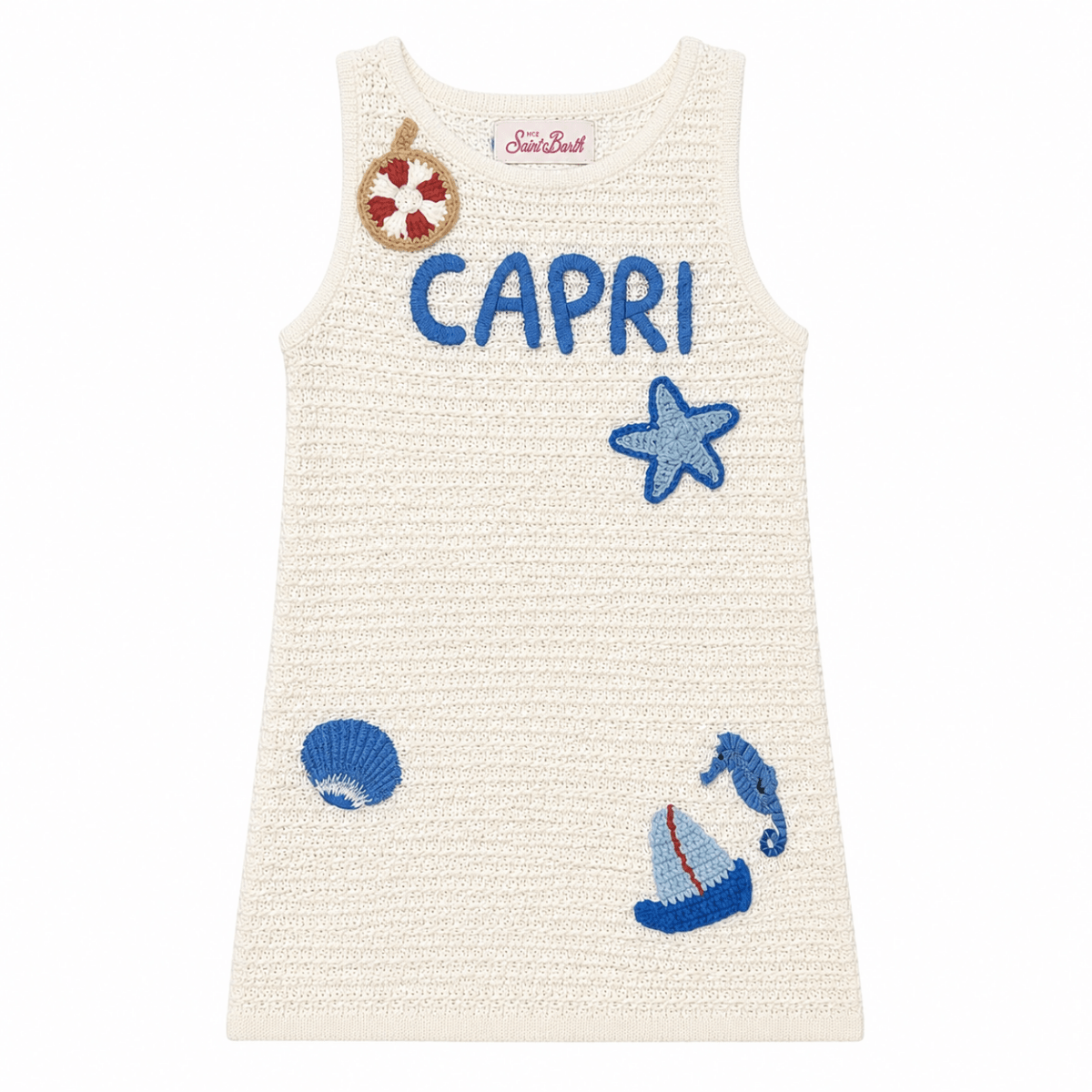 CAPRI OCEAN CROCHET KNIT COVER UP AUDIE DRESS - MC2 SAINT BARTH KIDS