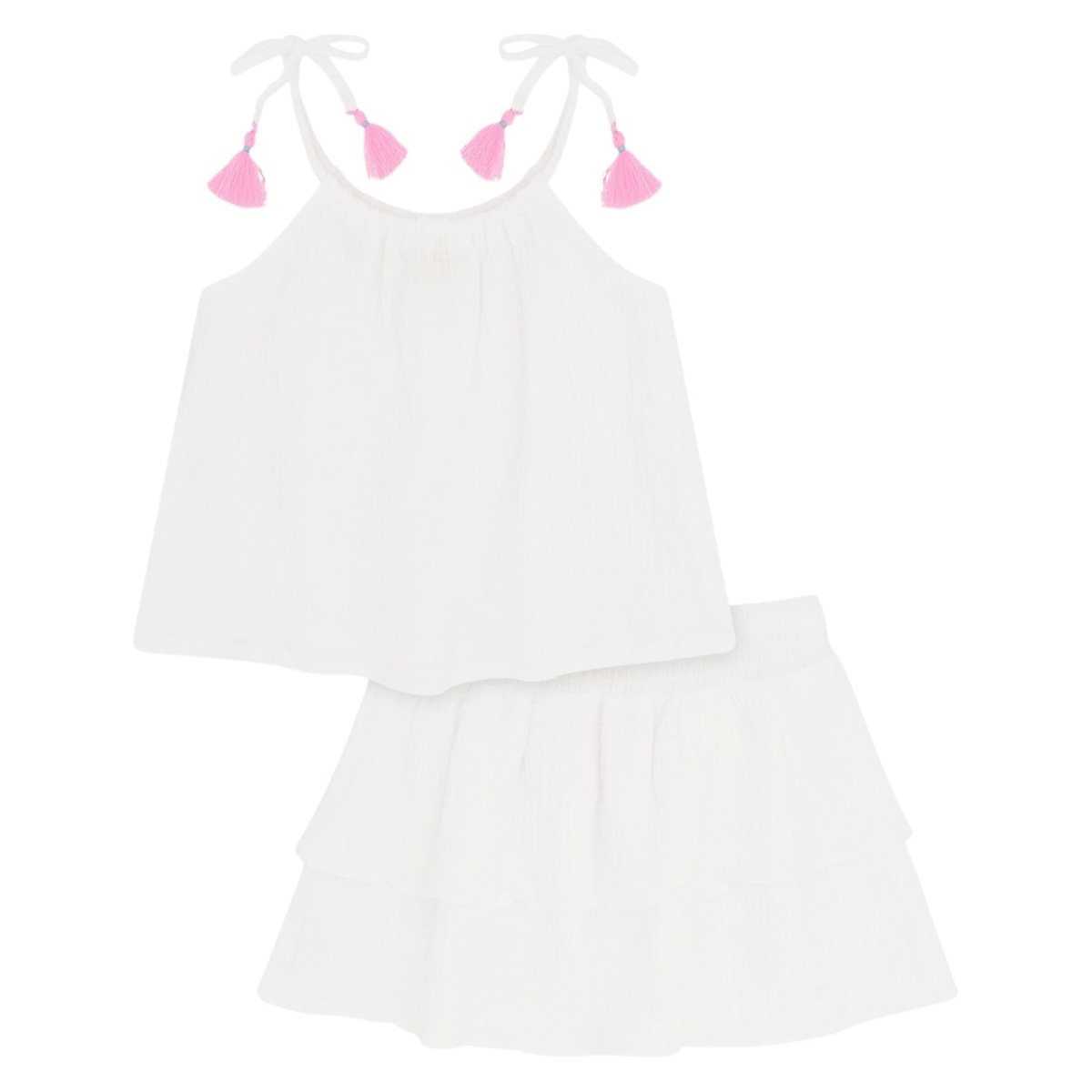 CHA CHA LINEN TOP AND SKIRT SET (PREORDER) - FEATHER 4 ARROW