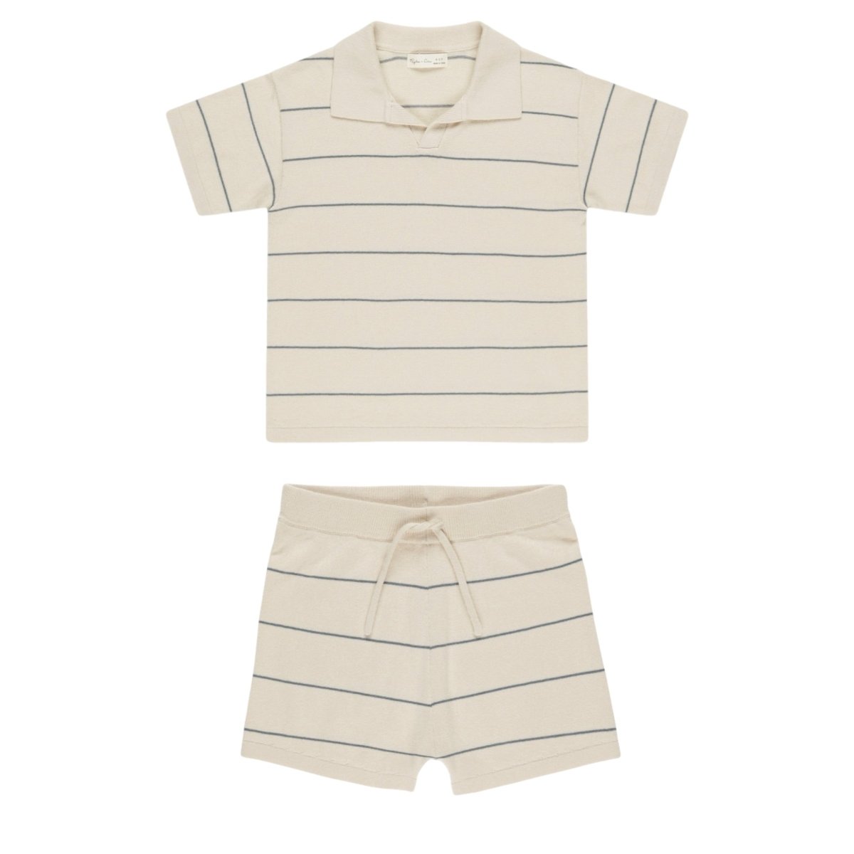CHANDLER STRIPE KNIT POLO AND SHORTS SET - SET