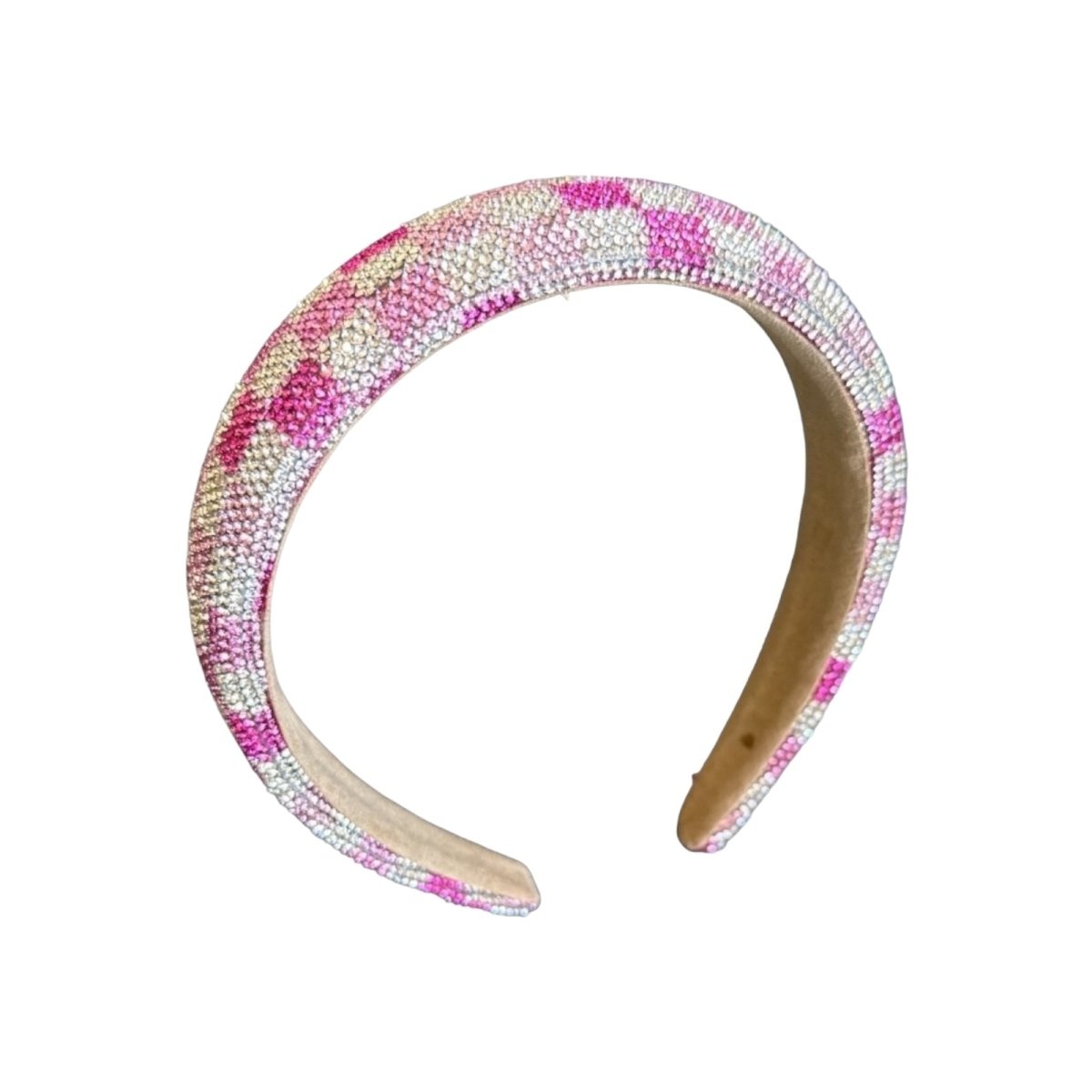 CHECKERED CRYSTAL HEADBAND - HEADBANDS