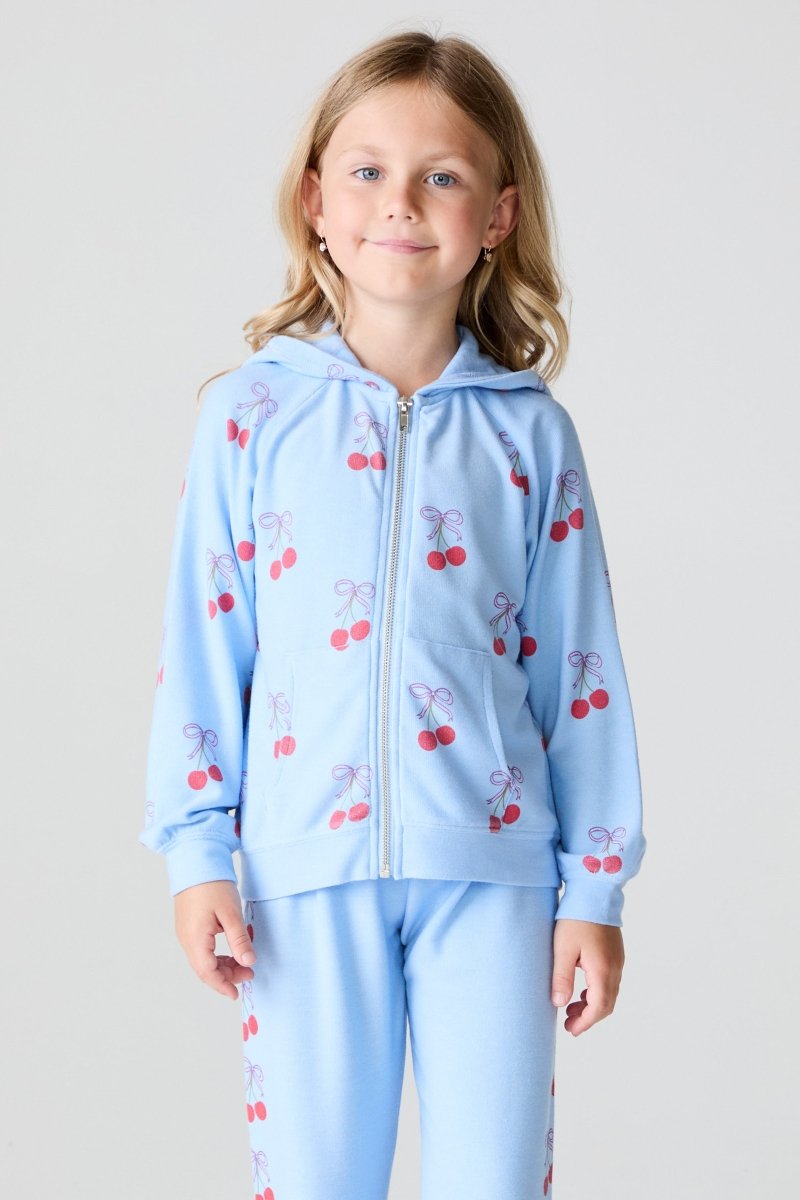 CHERRY BOWS ZIP UP HOODIE (PREORDER) - CHASER KIDS