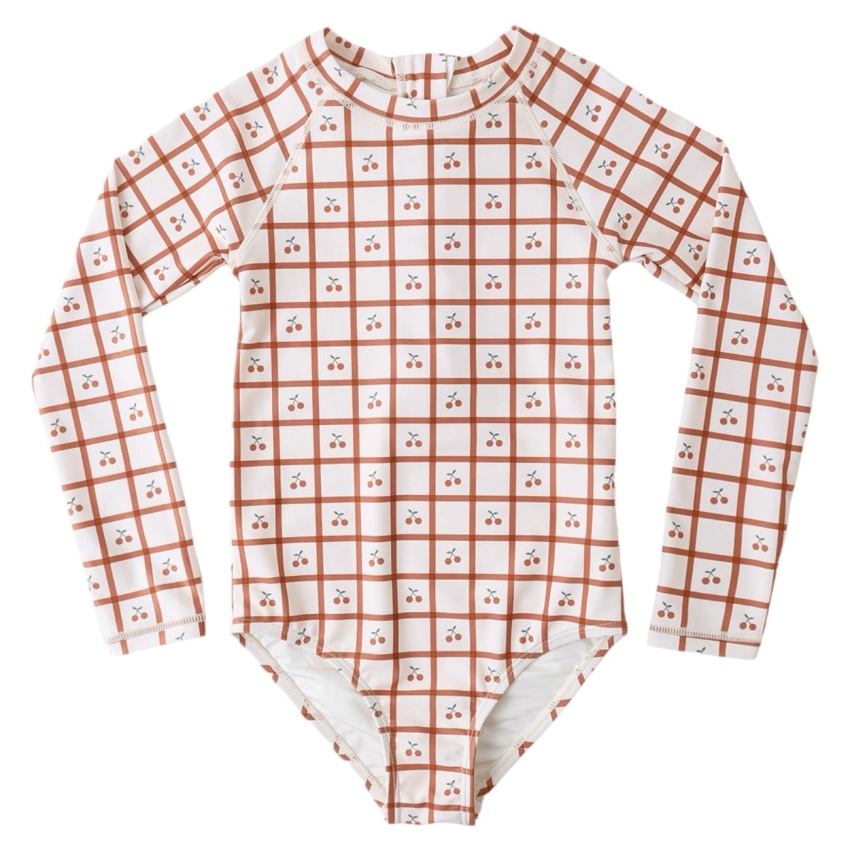 CHERRY CHECK DELPHINE RASHGUARD ONE PIECE SWIMSUIT - RYLEE + CRU