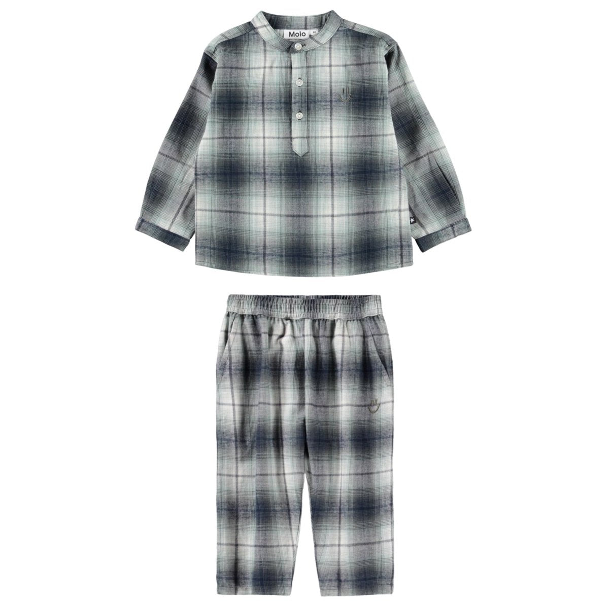 CLADONIA CHECK BUTTON DOWN TOP AND PANTS SET (PREORDER) - MOLO
