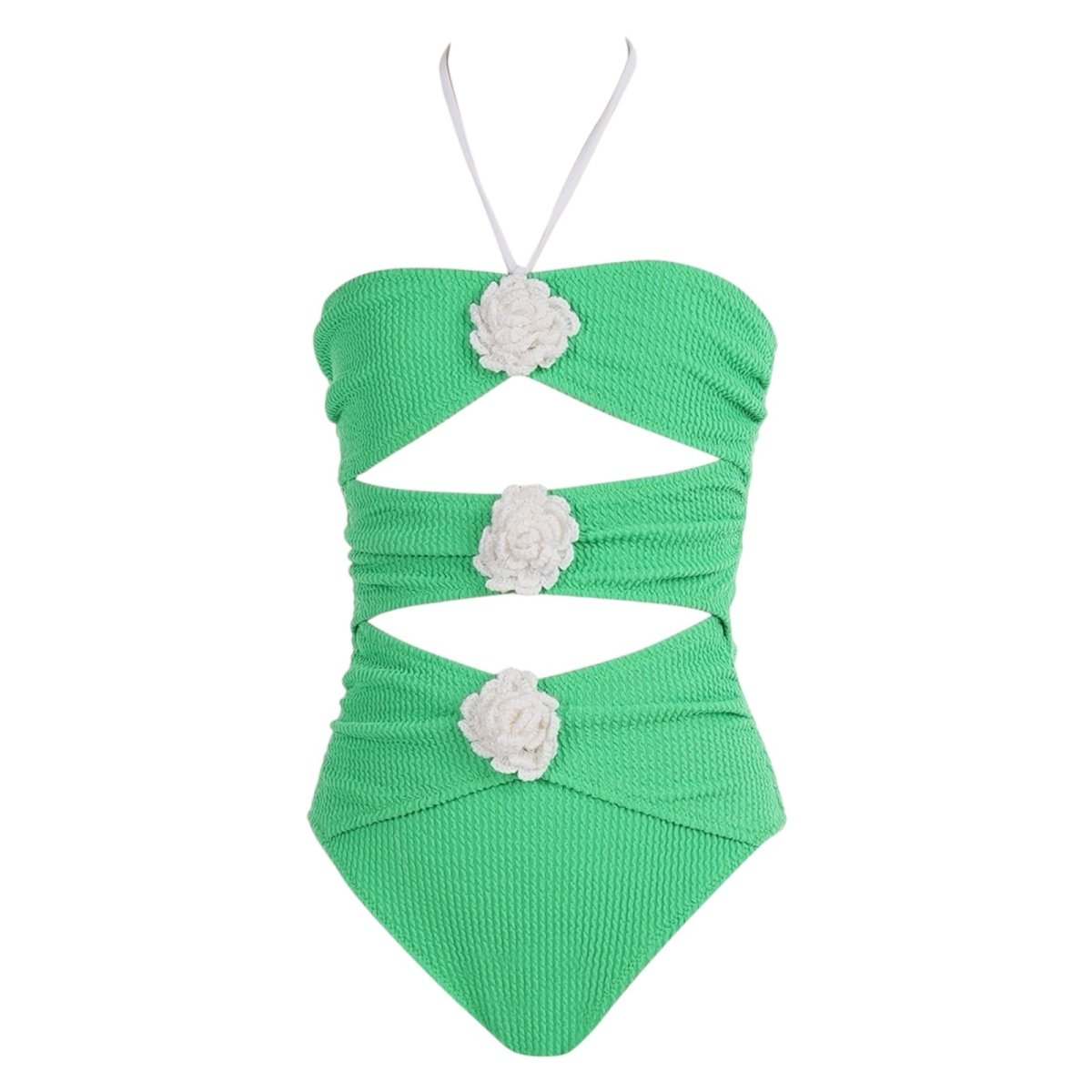 CLODIA FLOWER CRINKLED ONE PIECE SWIMSUIT - ONE PIECE SWIMSUIT