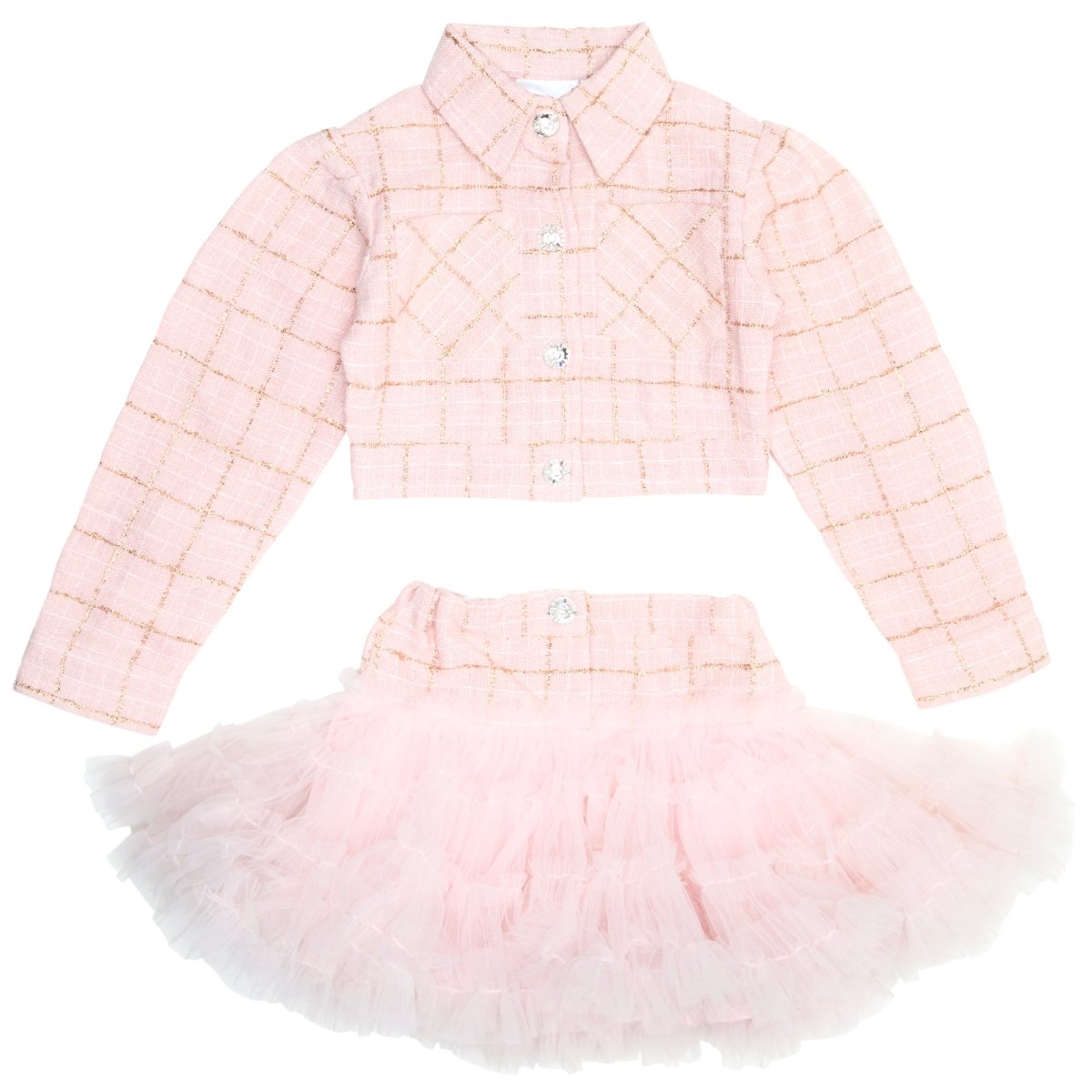 COCO TWEED JACKET, TOP, AND TUTU SKIRT SET - SET