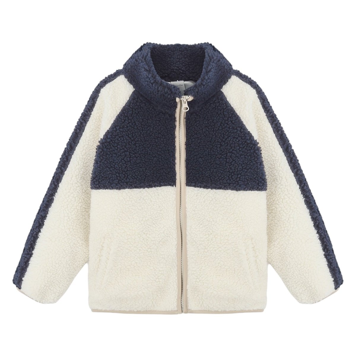 COLOR BLOCK FUZZY SHERPA TRAILS JACKET - JACKETS